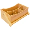 Organizador de bambu multiuso com alça e divisórias 28x14,5x20,5