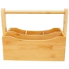 Organizador de bambu multiuso com alça e divisórias 28x14,5x20,5