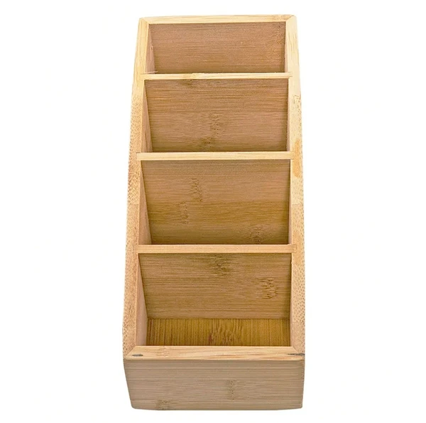 Organizador de bambu multiuso com divisórias 22x10,5x10