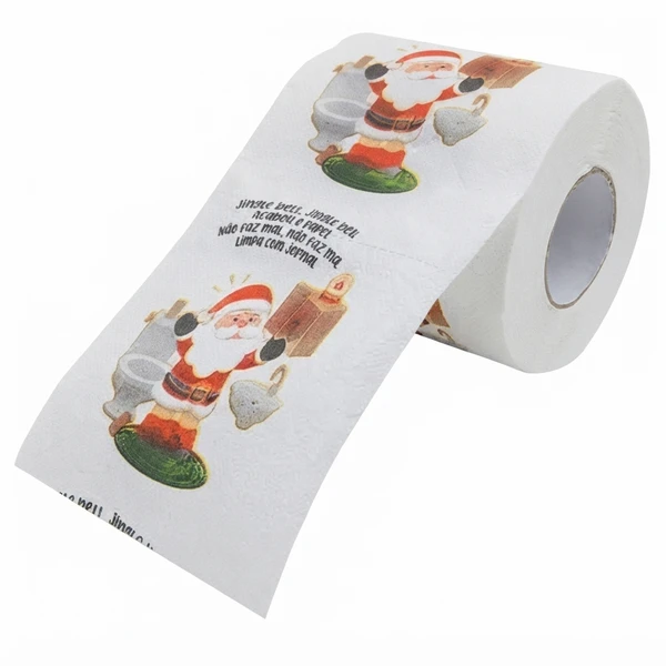 Papel higiênico com estampa natalina rolo de 20 metros