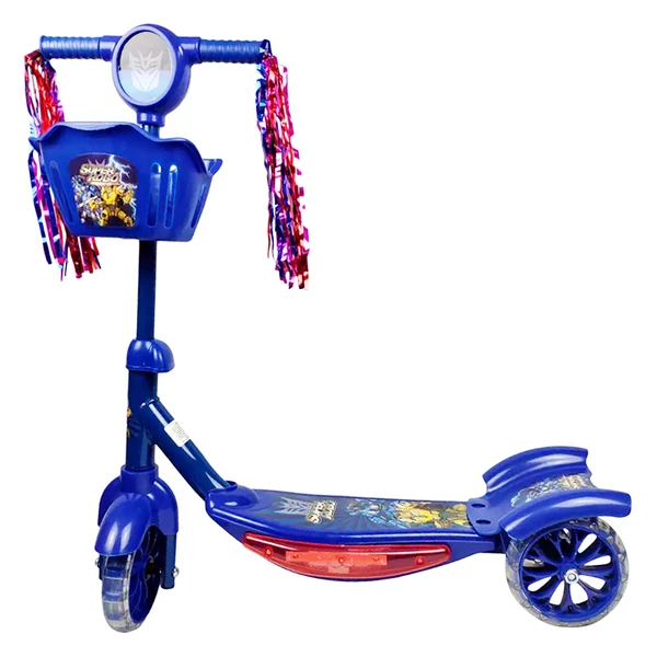 Patinete infantil com cesta, luz e som Super Robô