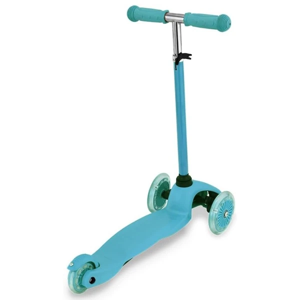 Patinete infantil com luz nas rodinhas e altura ajustável - azul