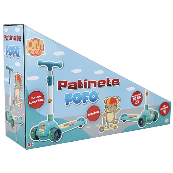 Patinete infantil dobrável com luz Fofo azul 50 kg