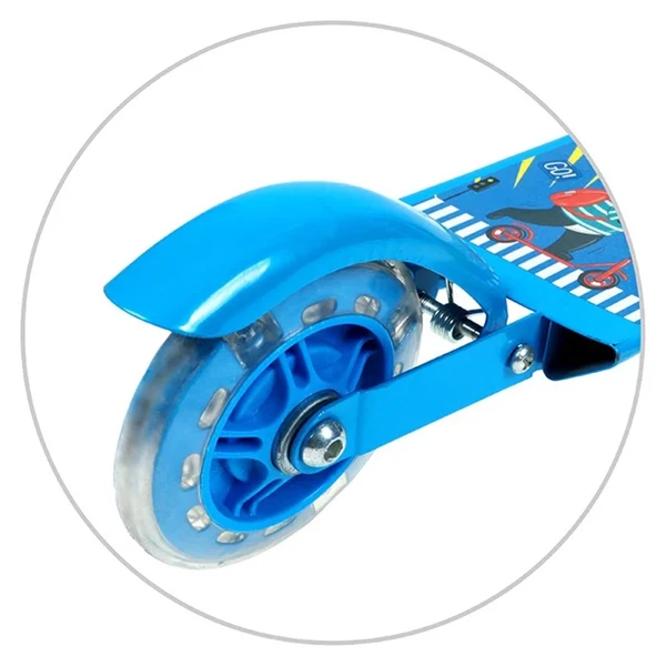 Patinete infantil dobrável com luz nas rodinhas Divertido - azul 45 kg