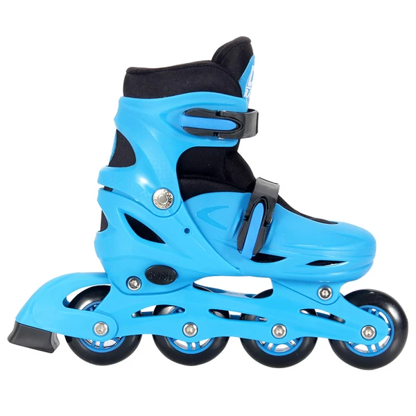 Patins inline Radical azul com preto P tamanho ajustável 30-33 com kit radical de proteção 50 kg