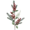 Pick arranjo natalino folhagem nevada e Azevinho Berry vermelho 67 cm