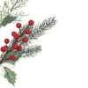 Pick arranjo natalino folhagem nevada e Azevinho Berry vermelho 67 cm