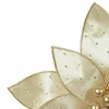 Pick natalino Flor Poinsétia Bico de Papagaio dourado em veludo com pontos de luz 20 cm
