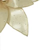 Pick natalino Flor Poinsétia Bico de Papagaio dourado em veludo com pontos de luz 20 cm
