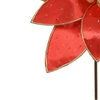 Pick natalino Flor Poinsétia Bico de Papagaio vermelho em veludo com pontos de luz 20 cm