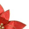 Pick natalino Flor Poinsétia Bico de Papagaio vermelho em veludo com pontos de luz 20 cm