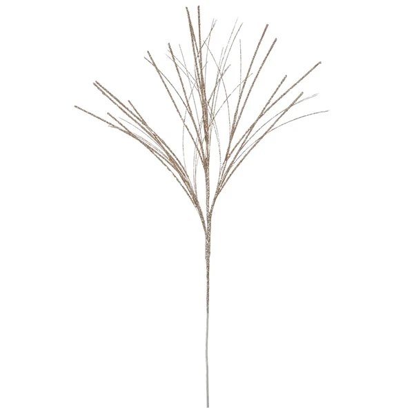 Pick natalino capim Grass champanhe com glitter 87 cm