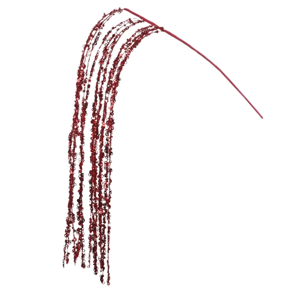 Pick natalino capim Grass vermelho com glitter e lantejoulas 88 cm