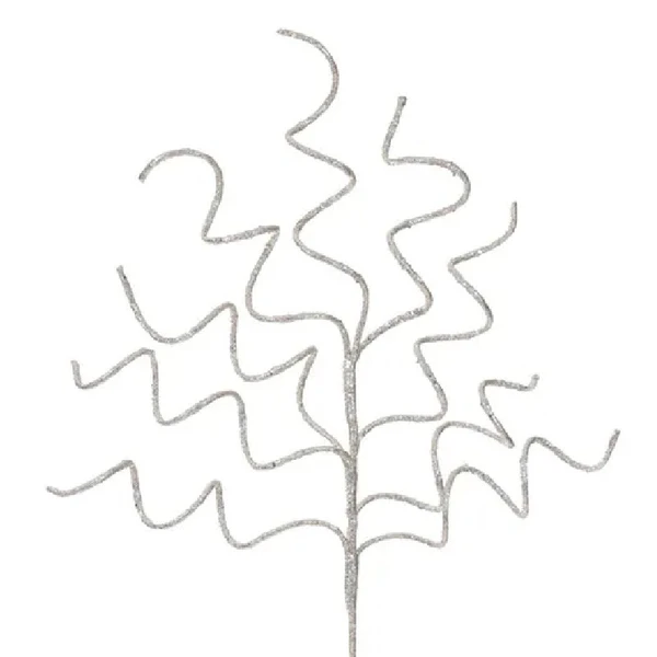 Pick natalino espiral champanhe com glitter para complemento de arranjos 85 cm