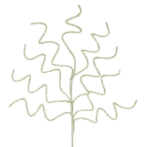 Pick natalino espiral dourado com glitter para complemento de arranjos 85 cm