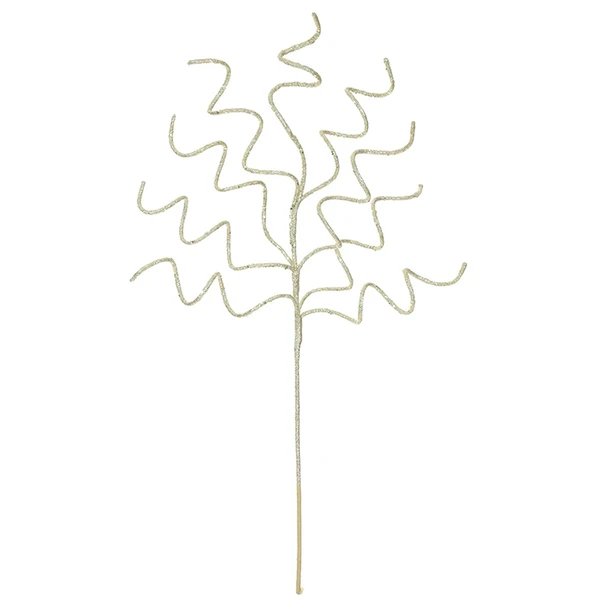 Pick natalino espiral dourado com glitter para complemento de arranjos 85 cm