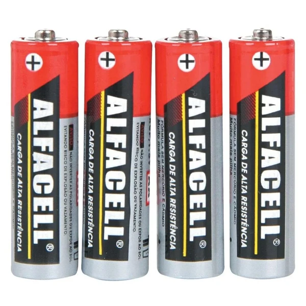 Pilha AA comum Alfacell 4 peças