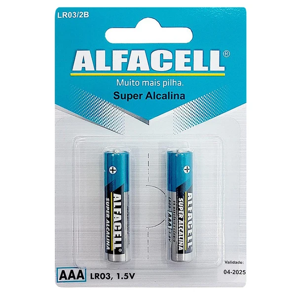 Pilha AAA alcalina Alfacell 2 peças