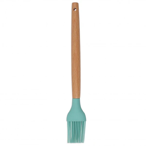 Pincel culinário de silicone com cabo de madeira