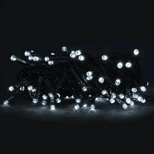 Pisca pisca Strobo luz fria com fio verde 100 LEDs 9 metros (220V)