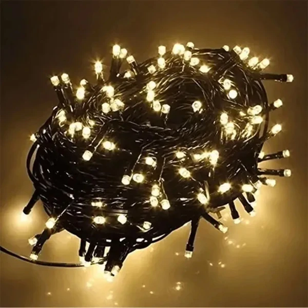 Pisca pisca Strobo luz quente com fio verde à prova d'água 500 lâmpadas LED 48 metros (220V)