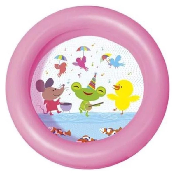 Piscina infantil inflável com 2 aneis e estampa marinha 60 cm