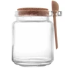 Porta condimentos de vidro com tampa de cortiça e colher de bambu Lyor 240 ml