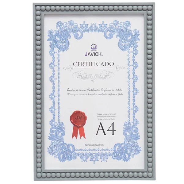 Porta retrato moldura texturizada para certificados A4