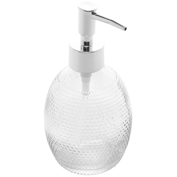 Porta sabonete líquido de vidro texturizado Round Lyor 350 ml