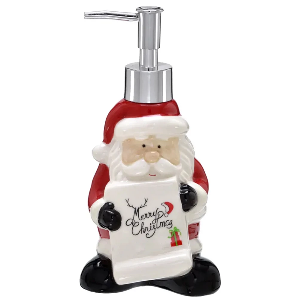 Porta sabonete natalino em formato de Papai Noel com placa Merry Christmas 20 cm