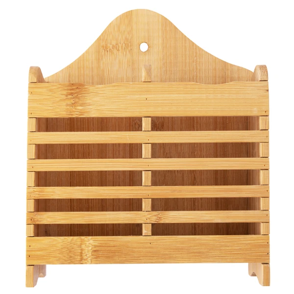 Porta talheres duplo de bambu 14,5x7x18,5