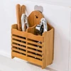 Porta talheres duplo de bambu 14,5x7x18,5