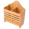 Porta talheres duplo de bambu 14,5x7x18,5