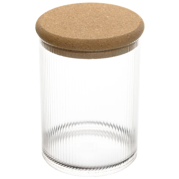 Pote de vidro borossilicato com tampa de rolha Essência Lyor 850 ml