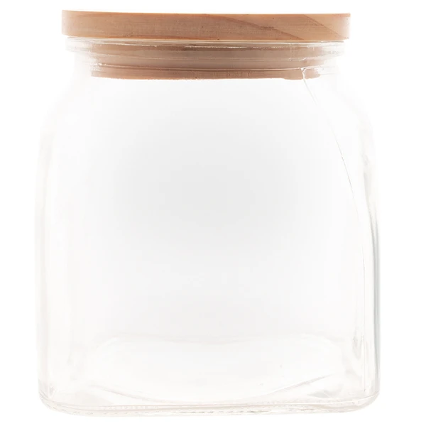 Pote de vidro com tampa de bambu Lyor 720 ml