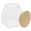 Pote de vidro com tampa de bambu Lyor 720 ml