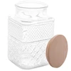 Pote de vidro com tampa de pinus Lyor 1,9 litros