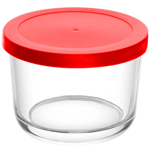 Pote de vidro com tampa vermelha Lyor 200 ml