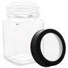 Pote de vidro com visor de acrílico na tampa Gastro preto Lyor 300 ml