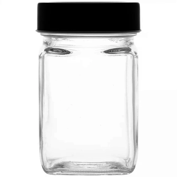 Pote de vidro com visor de acrílico na tampa Gastro preto Lyor 300 ml
