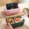 Pote marmita com divisórias e talheres reutilizáveis Lunch Box 1100 ml