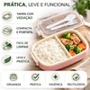 Pote marmita com divisórias e talhres reutilizáveis Temperado com Amor