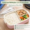 Pote marmita com divisórias e talhres reutilizáveis Temperado com Amor