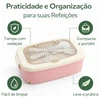 Pote marmita com divisórias e talhres reutilizáveis Temperado com Amor