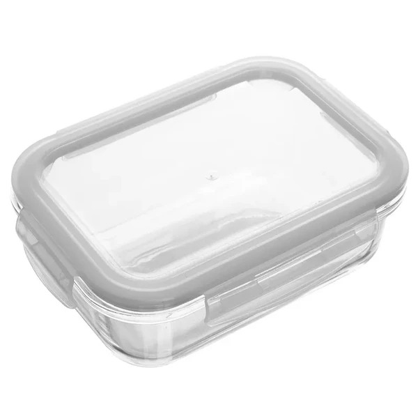 Pote marmita de vidro retangular com tampa hermética 370 ml