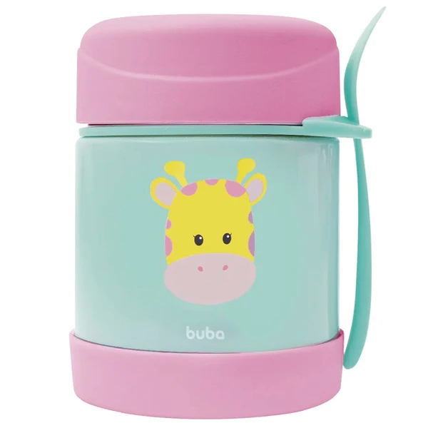 Pote térmico com colher Animal Fun Girafa Buba 320 ml