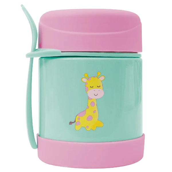 Pote térmico com colher Animal Fun Girafa Buba 320 ml