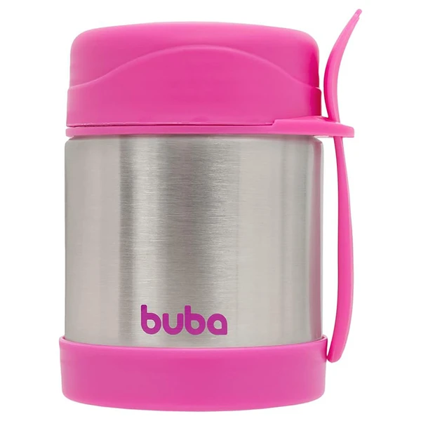 Pote térmico com colher rosa Buba 320 ml
