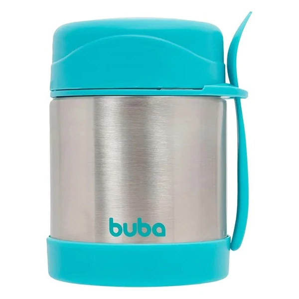 Pote térmico com talher azul Buba 320 ml