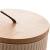 Potiche de cerâmica com tampa de bambu e pegador de corda Lines bege Lyor 10x10x15